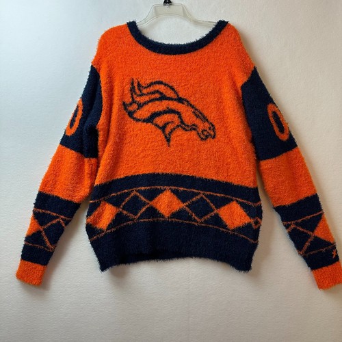 VETEMENTS Denver Broncos maglione ciglia donna XL NFL abbigliamento squadra blu arancione