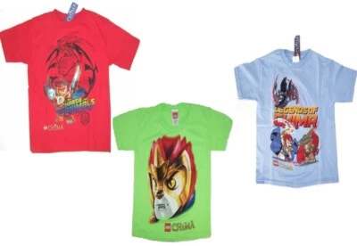 Lego Chima мальчиков короткий рукав футболка с Ярлыками легенда красный зеленый или синий размер 5/6 или 7  - Изображение 1 из 4