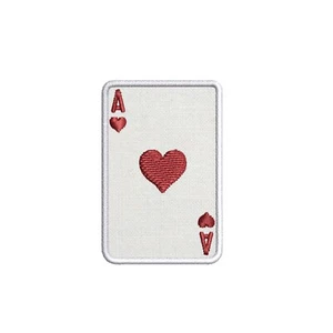 Ace of Hearts Playing Card Patch Embroidered Iron-On Vegas Poker Blackjack - Picture 1 of 9