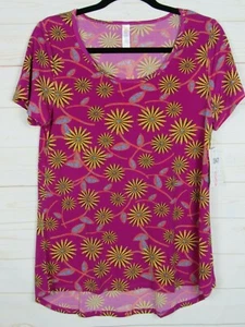 Top Lularoe Mujer Clásico T Rosa Oscuro con Amarillo Floral Talla Pequeña Nuevo con Etiquetas - Imagen 1 de 1