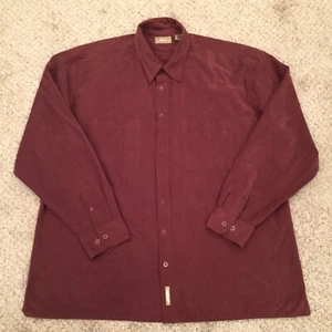 Natural Issue Mens 2XLT Red Long Sleeve Button Front Microfiber Shirt - Picture 1 of 10