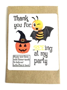 10x Halloween Kids Birthday Bee Vampire Wildflower Seed Packs For Party Bags H5B - Picture 1 of 5