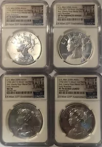 2017 US 225th Anniversary LIBERTY Silver 4-Medal Set SP70/RPF70/PF70/MS70 ER - Picture 1 of 2