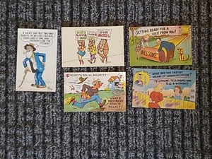 Sammlung von fünf alten humorvollen Postkarten  - Bild 1 von 5