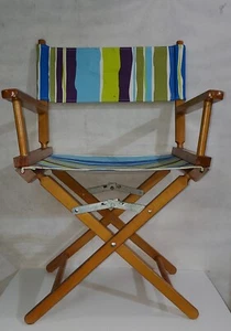 Vintage-Gold Medal Inc Commander-Chair Directors Folding Chair Multicolor Canvas - Picture 1 of 6