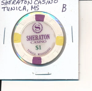 TUNICA MISSISSIPPI CASINO CHIP - SHERATON CASINO $1.00 - B - Picture 1 of 2