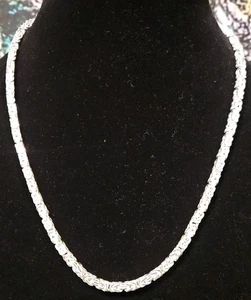 Byzantine Rope Chain Necklace Solid 925 Sterling Silver 4.5mm 22" 25.60 Grams - Picture 1 of 3