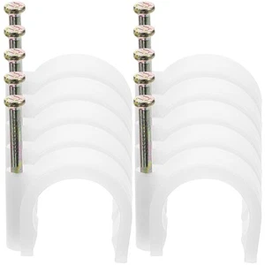 50 Pcs Pipe Hook Cable Staples with Steel Nail Organizer Clips - Afbeelding 1 van 12