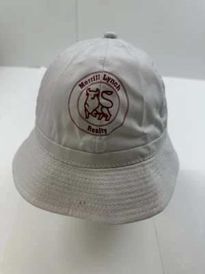 Vintage Merrill Lynch Realty bucket hat London Cap White Unused - Image 1 of 4