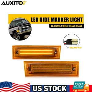 2x LED Side Marker Lights For Chevrolet C10 C20 C30 K10 K20 K30 Pickup 1981-1986 - Picture 1 of 14