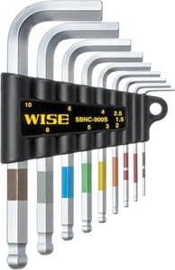 Wise (WISE)Ball point hex wrench 9 pieces set (short) [SBNC-900S] Tool Japan New - Picture 1 of 4