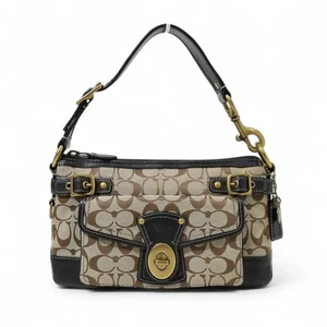 Coach Legacy 65th 11140 Schultertasche Signature Beige Schwarz Canvas Y2K Japan - Bild 1 von 9