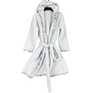 VERA BRADLEY Sherpa Hooded Bath Robe Floral Trim Cozy Warm S/M Teddy Snuggly - Picture 1 of 10