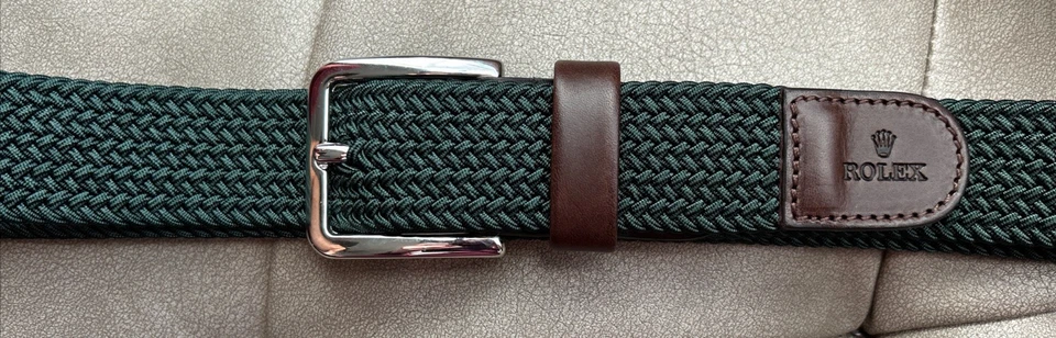 Rolex Golf Club Collection Cinturón Elástico Trenzado Verde Talla Hombre L/XL Italia Foto 1 de 4