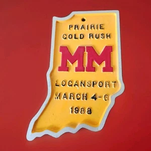 1988 MINNEAPOLIS MOLINE  Logansport Prairie Gold Rush STATE Cast Aluminum PLAQUE - Picture 1 of 5