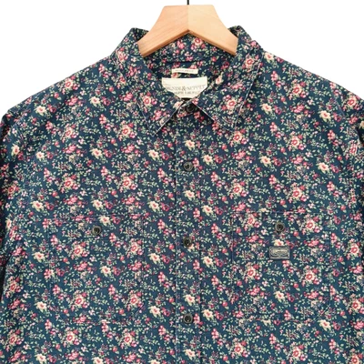 Camisa Denim and Supply Ralph Lauren Para Hombres XL Negra Floral Algodón Preppy Abotonada Foto 1 de 4