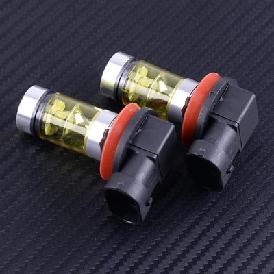 2X H11 100W LED 4300K Yellow Samsung 2323 Projector Fog Driving Light Bulbs jh - Image 1 of 4