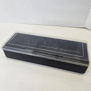 Vtg Audio Cassette Holders Lot of 3 Black W/ See Thru Lid Case Holds 15 - Picture 1 of 6