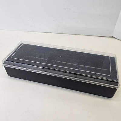Vtg Audio Cassette Holders Lot of 3 Black W/ See Thru Lid Case Holds 15 - Image 1 of 4