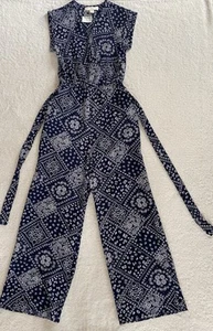 NWT Women’s Navy Blue, Paisley Print Jumpsuit - Picture 1 of 3
