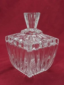 Portugal Crystal Covered Sugar Sauce Condiment 5 in Vintage - Picture 1 of 4