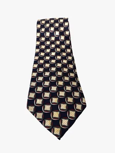 Corbata de seda Christian Dior para hombre azul marino Heritage estampado geográfico silenciosa de lujo preparación de dinero antiguo - Imagen 1 de 11