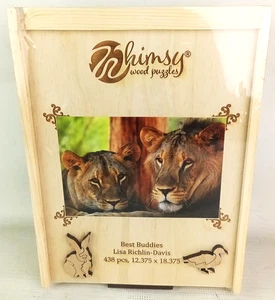 Whimsy Wood Puzzle 438 Pieces Best Buddies Lions Lisa Richlin-Davis Wooden Case - Picture 1 of 7