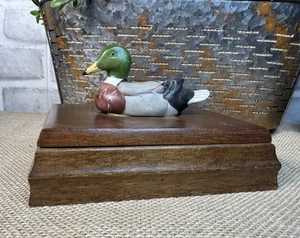 Vintage Stockente Lockvogel Spielkarten Holzkiste mit 2 Kartendecks  - Bild 1 von 10