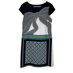 Gabby Skye Kleid Damen 8 blau weiß geometrisches Schleifenmuster Sommer Party Event - Bild 1 von 11