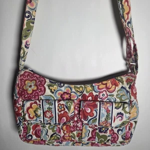 Vera Bradley Hope Garden Zip Purse Shoulder Crossbody Bag Flowers Pockets - Picture 1 of 5