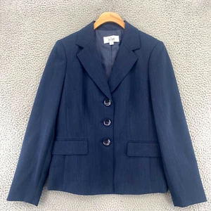 Blazer Le Suit donna 8 blu navy bottoni tasche anteriori tacca risvolto ufficio carriera - Foto 1 di 10