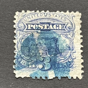 54189 US Sc# 114 Blue Ink Cross Fancy Cancel Used Nice Fresh - Picture 1 of 2