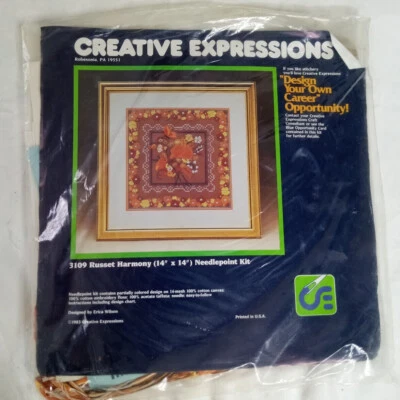 Creative Expressions Needlepoint Kit "Russet Harmony" Erica Wilson 1983 NEW - Image 1 of 4