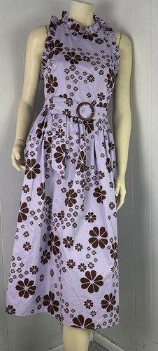 Abito Kate Spade Floreale Spade Senza Maniche Cintura Midi Racerback 4 Lilla Congelata