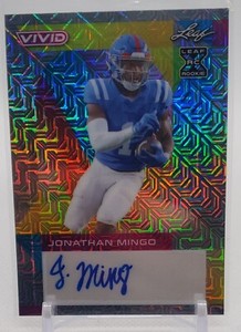JONATHAN MINGO 2023 LEAF VIVID MOJO RC AUTOGRAPH SP 1/9  PANTHERS 📖 Bookends RC