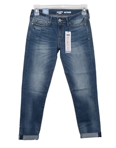 Denizen Levi's Youth Girls Blue Low Rise Boyfriend Stretch Denim Jeans Sz 5 W27 - Picture 1 of 8