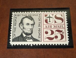US STAMP C59 AIRMAIL SINGLE 25 CENT ABE LINCOLN MINT NH OG FREE SHIP