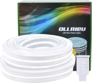 Ollrieu LED Neon Rope Lights Outdoor 50ft White Waterproof Rope Lighting NEW - Picture 1 of 6