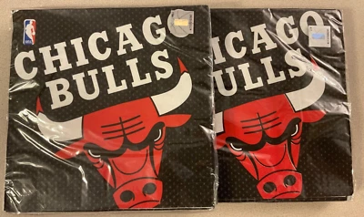 AMSCAN Chicago Bulls Paper Napkins Party Supplies 2pkgs of 16ct 2-Ply Total of 32pcs
