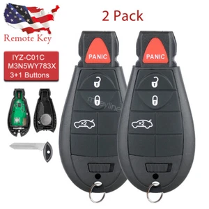 2 For 2008 2009 2010 2011 2012 2013 2014 Dodge Challenger Remote Control Key Fob - Picture 1 of 7