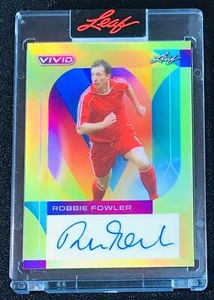 2022 Leaf Vivid Soccer Auto Yellow Robbie Fowler Liverpool 9/10 - Picture 1 of 2