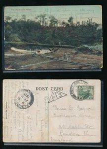 MALAYA 1913 PPC TIN HYDRAULIC MINE POSTAGE DUE PORT SWETTENHAM PTS TRIANGLE 1c - Picture 1 of 3