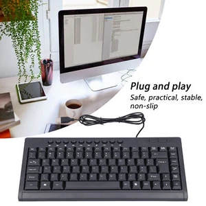 Wired Keyboard Mini 87 Keys USB Desktop Notebook Computer Accessories For Of SD3 - Picture 1 of 18