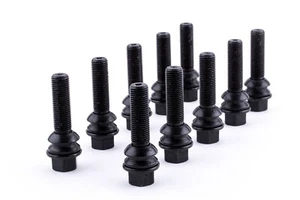 ST Radschrauben schwarz 10-Stück M14 x 1,5 x 49 loser Kegelbund 60° - Bild 1 von 4