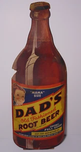 RARE VINTAGE 1950s DAD'S ROOT BEER SIGN MAMA SIZE STAND UP SIGN POP SODA SIGN - Picture 1 of 15