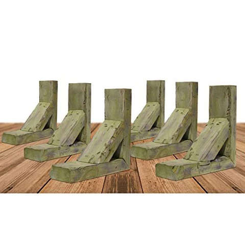 Ekena Millwork BKTB03X10X10TRGR-CASE-6 Vintage Farmhouse Bracket, Barnwood De Cover