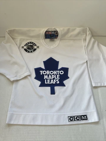Vintage Toronto Maple Leafs CCM Jersey Youth Boys Small 90's NHL Patch Logo Cover