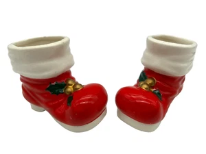 Vintage Weihnachtsmann Stiefel Figuren 2er Set - Bild 1 von 13