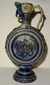 DEUTSCHER STEINZEUGKRUG WESTERWALD 18. / 19. JH. WESTERWALD STONEWARE JUG - Bild 1 von 10
