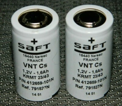 2 NEW SAFT 16440 / 412659-101N Ni-CD Battery Batteries Pair Replacement